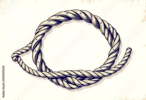 Intricate vintage nautical rope knots design, decorative vector illustration, antique, decorative