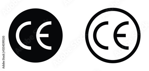 CE icons set vector isolated on white.