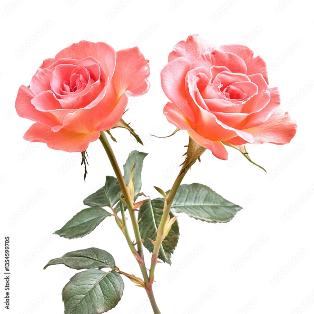 Fototapeta premium Two Pink Roses Artistic Abstract Background,