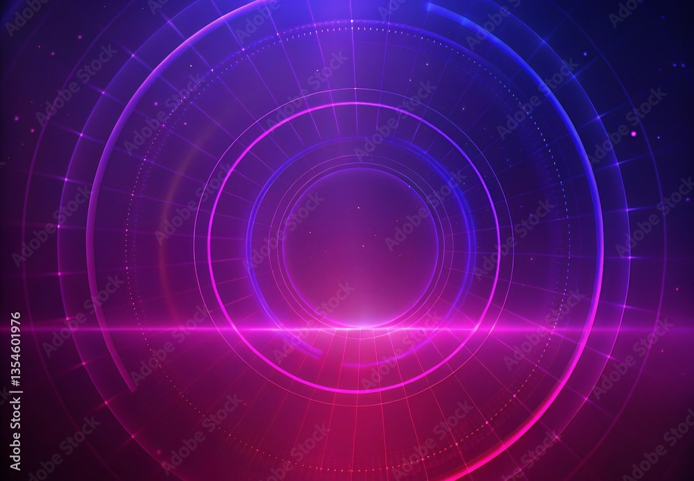 Obraz premium Abstract Purple Pink Neon Circles Technology Background