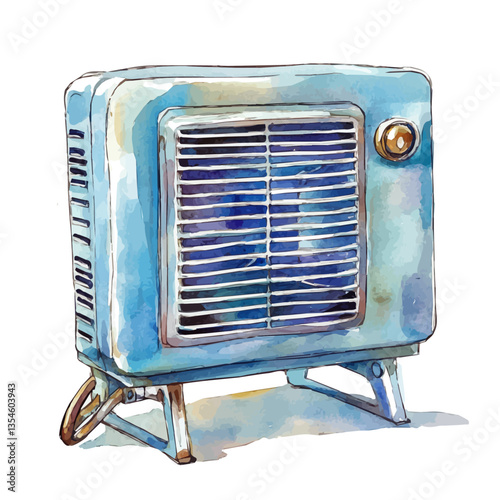 watercolor of Condenser, isolated on a white background.