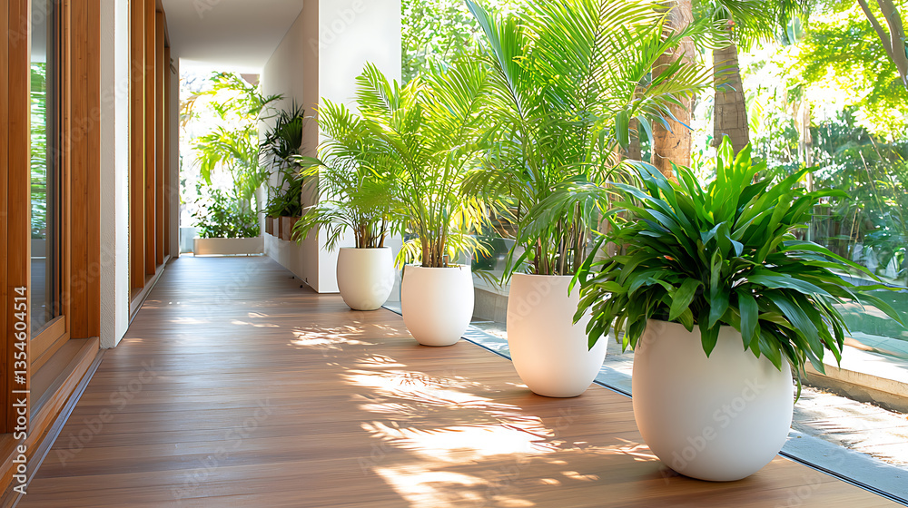 Fototapeta premium Sustainable construction using modular bamboo panels modern homes interior design eco-friendly environment outdoor view innovative architecture