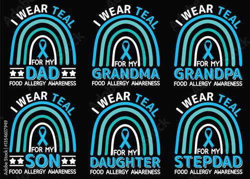 Food Allergy Awareness T Shirt Design Bundle 2