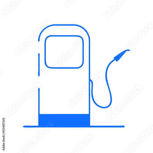Fuel pump icon in blue color on a white background  