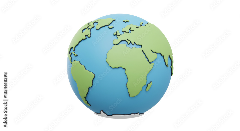 Isolated Earth Globe with Continents and Oceans Isolated Earth Globe with Continents and Oceans