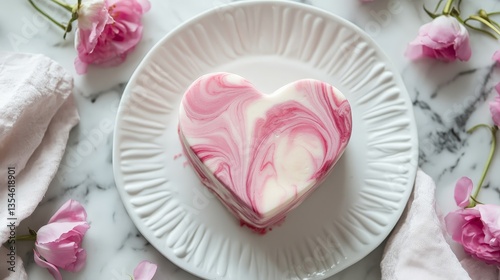 Wallpaper Mural Elegant Heart-Shaped Strawberry Cake for Special Occasions Torontodigital.ca