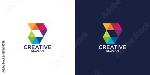 Geometric Letter D Icon and Logo Template.
