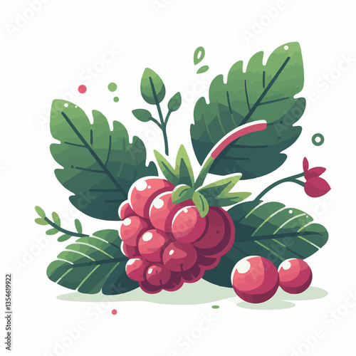 berry, cloudberry, food, natural, nature, healthy, fresh, background, organic, isolated, ripe, juicy, fruit, summer, illustration, orange, green, sweet, vitamin, leaf, nordic, plant, red, forest, tast