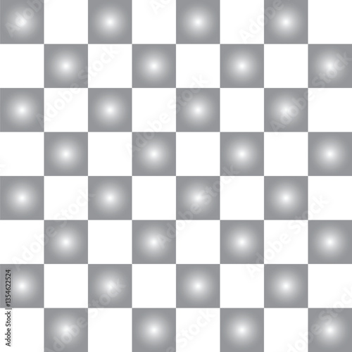 White and grey gradient chessboard art