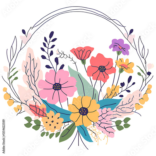 abstract floral background with flowers