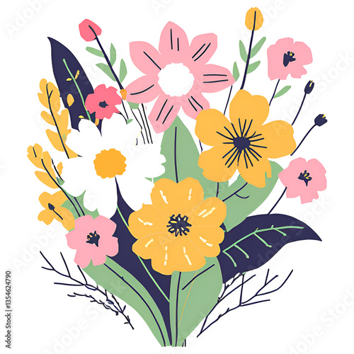 floral background with colorful flowers
