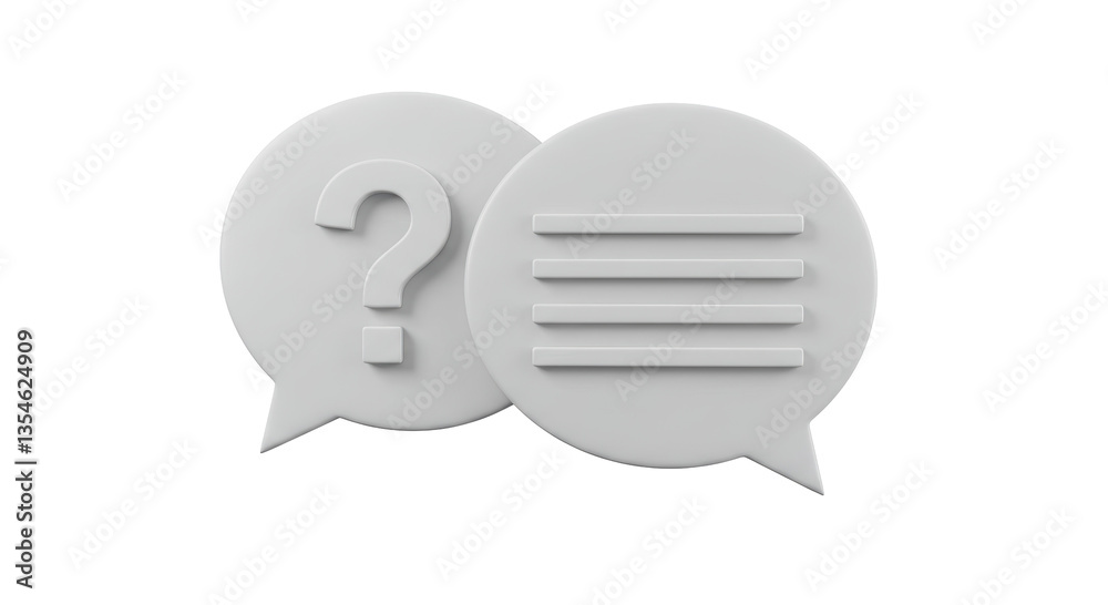 Isolated Two Speech Bubbles with Question and Lines Isolated Two Speech Bubbles with Question and Lines