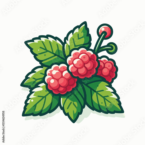 berry, cloudberry, food, natural, nature, healthy, fresh, background, organic, isolated, ripe, juicy, fruit, summer, illustration, orange, green, sweet, vitamin, leaf, nordic, plant, red, forest, tast