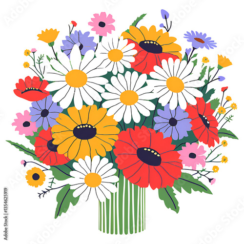 bouquet of flowers on white background