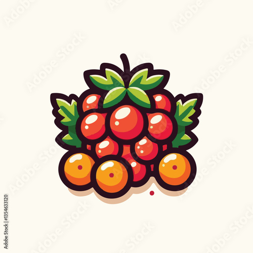 berry, cloudberry, food, natural, nature, healthy, fresh, background, organic, isolated, ripe, juicy, fruit, summer, illustration, orange, green, sweet, vitamin, leaf, nordic, plant, red, forest, tast