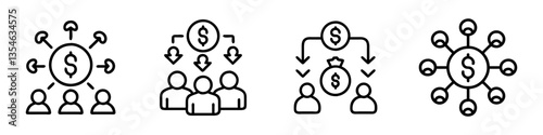crowdfunding icon, crowdfunding line art - simple line art of crowdfunding, perfect for crowdfunding logos and icons
