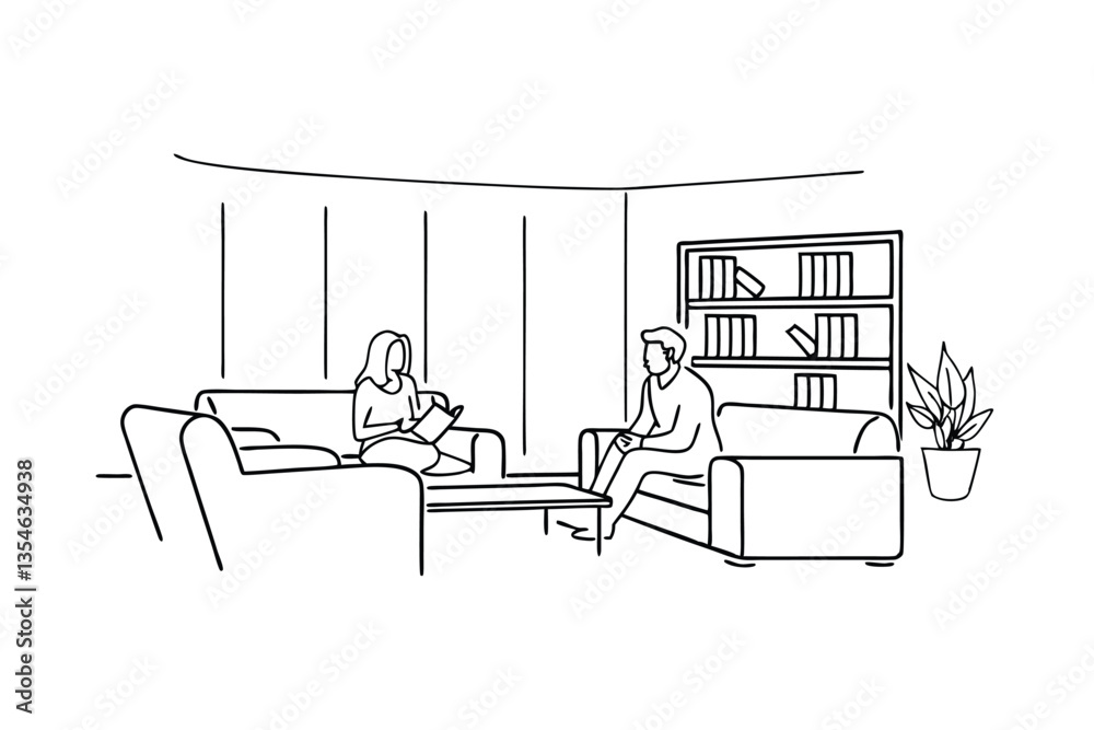 Fototapeta premium Couple Therapy Session Counseling, Conversation, Support, Relationship, Guidance, Mental Health, Wel