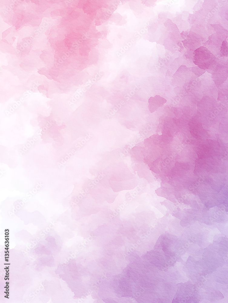 Watercolor Background in Soft Pastel Pink and Purple Tones with Delicate Clouds Watercolor Background in Soft Pastel Pink and Purple Tones with Delicate Clouds