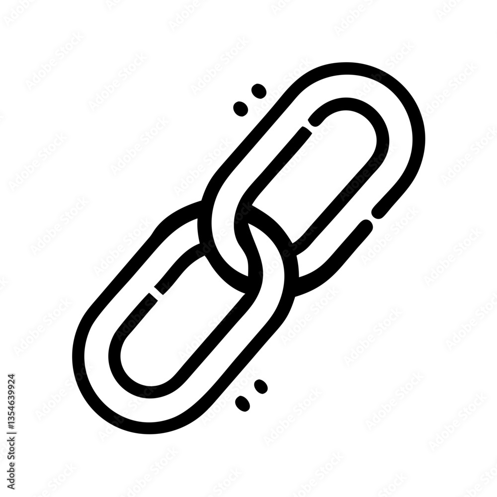 Icon of a linked chain symbolizing connection and unity Icon of a linked chain symbolizing connection and unity