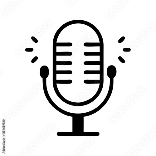 Microphone icon in minimalist style for sound representation  