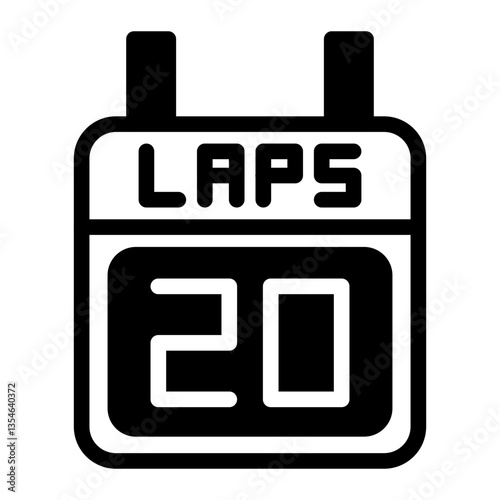 This Lap Counter icon is suitable for Car Race, Extreme Sport, etc