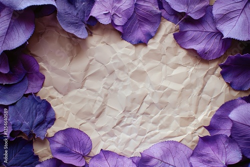 Pixel Perfect Image of Violet Leaves on an Empty Paper