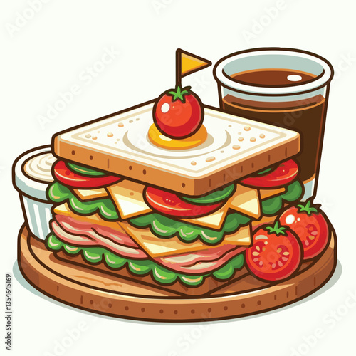 sandwich, food, meal, lunch, snack, bread, toast, tomato, club, dinner, cheese, breakfast, meat, lettuce, background, vegetable, healthy, ham, bacon, fresh, salad, white, fast, chicken, appetizer, nut