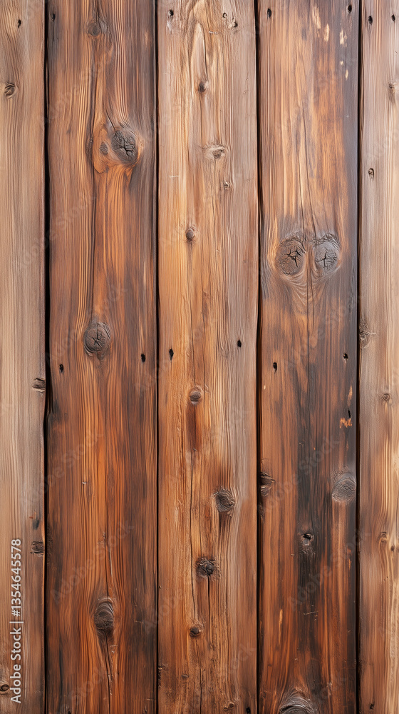 Fototapeta premium Rustic wooden texture with distressed finish, showcasing natural grain and knots