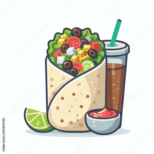 food, meal, restaurant, meat, burrito, menu, fast, delicious, lunch, dinner, snack, mexican, background, dish, beef, chicken, salad, isolated, grilled, bread, wrap, vegetable, set, collection, plate, 