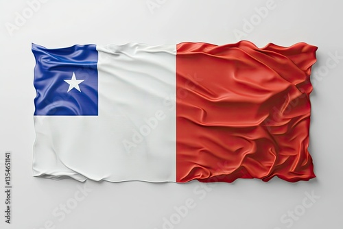 Pixel Perfect Image of Chile Flag in White Background