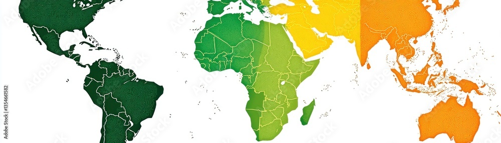 Fototapeta premium World Map with Color Gradient