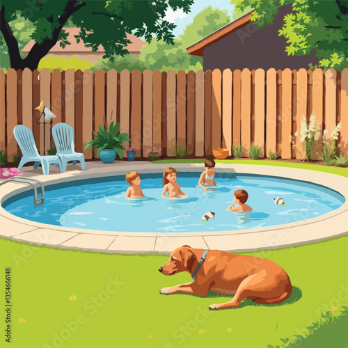 Summer Fun by the Backyard Pool