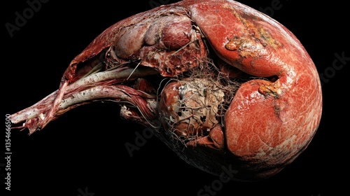 Detailed anatomical model of a dissected human torso