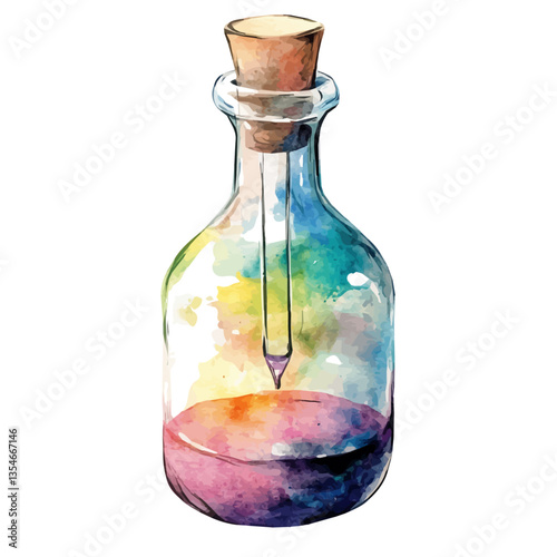Desiccator, watercolor vector, isolated on a white background.