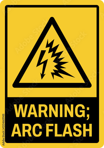 warning safety signs v2 uppercase text_warning ; arc flash_portrait size a4/a3/a2/a1	 