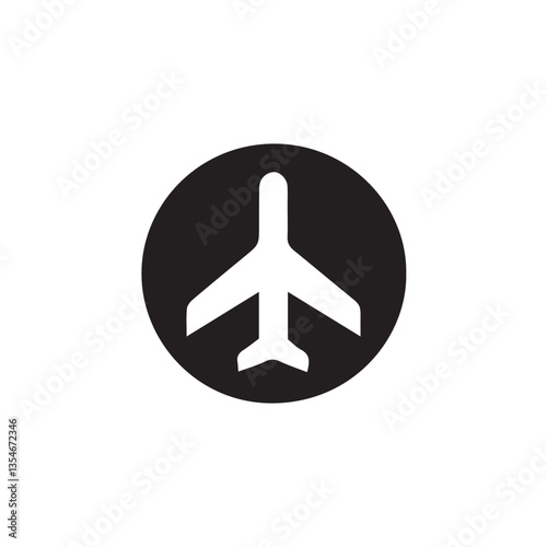 airplane symbol vector illustration with editable strokes and shape