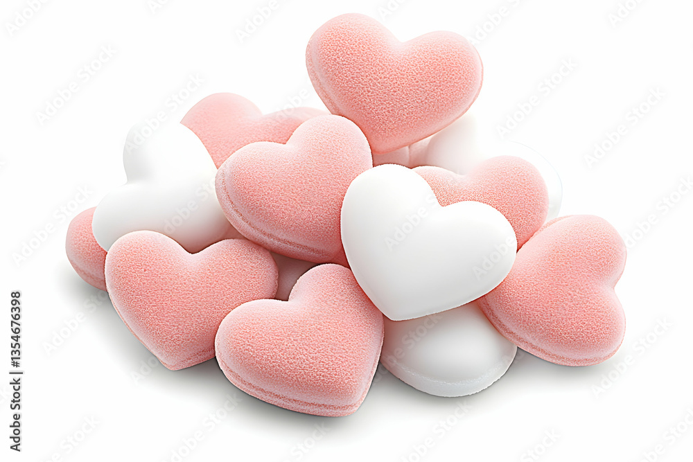 Obraz premium Heart-shaped bath sponges pile