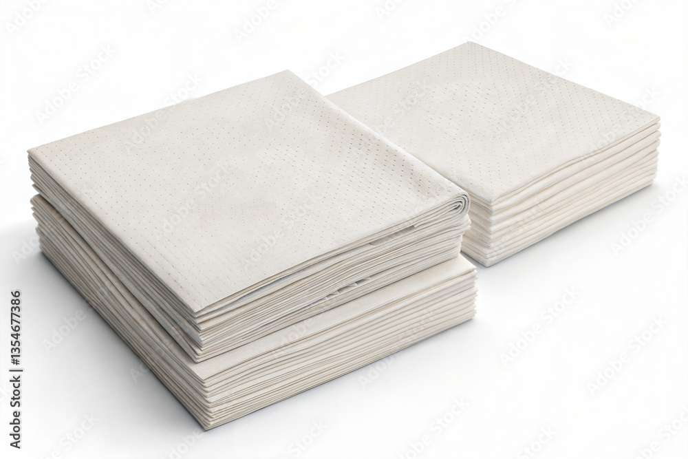 Paper napkin stack mockup with space for logo or graphic design. (Mockup) Paper napkin stack mockup with space for logo or graphic design. (Mockup)