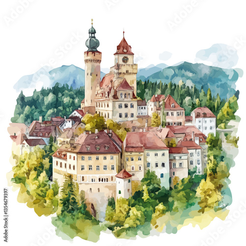 Duchy Of Bavaria, watercolor vector, isolated on a white background.