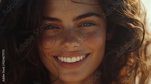 Sun-Kissed Smile: A Portrait of Joy and Natural Beauty