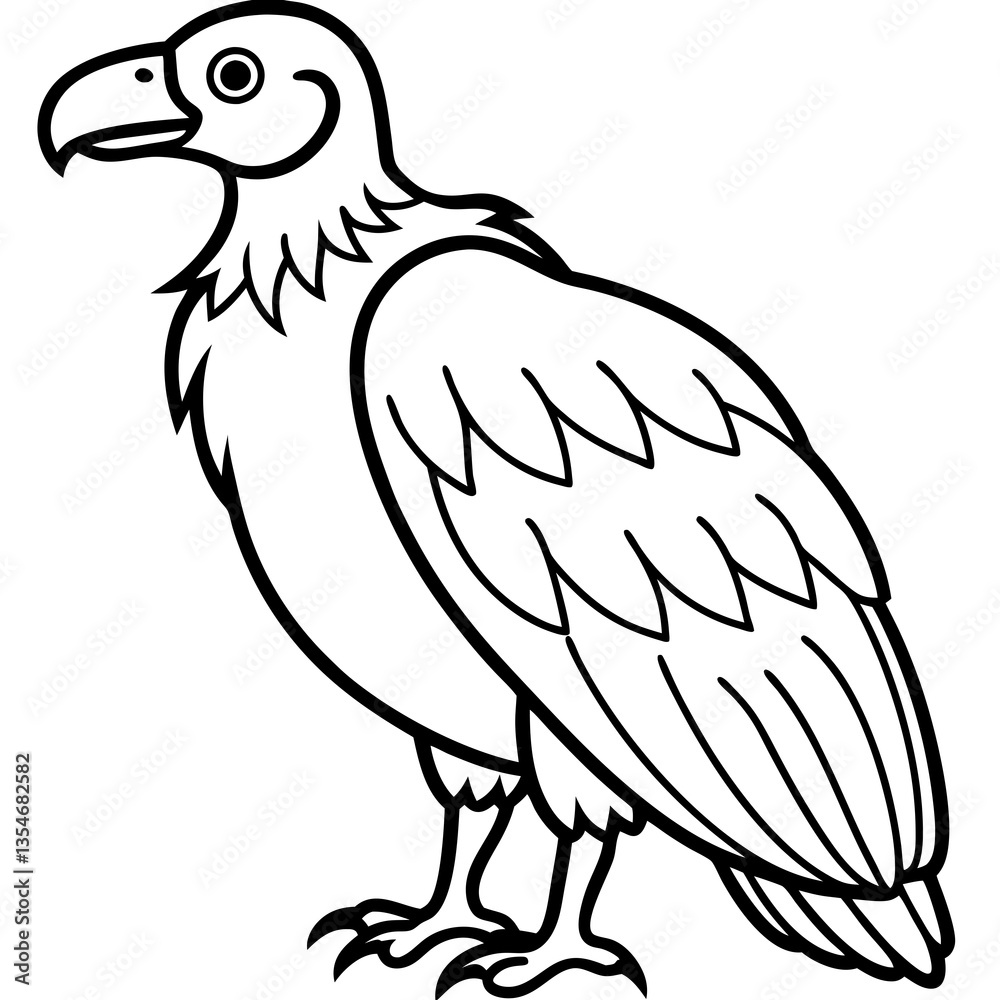 Fototapeta premium Graceful Vulture Line Art Design