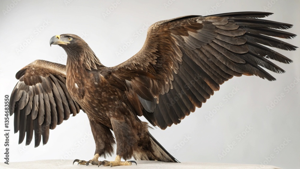 Obraz premium Haast Eagle in full view on studio background 