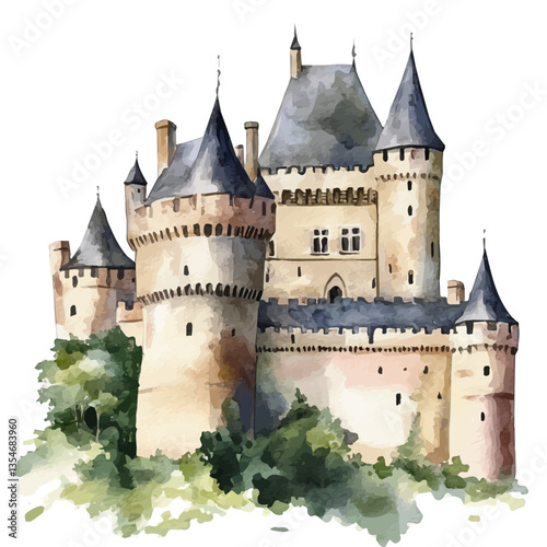 watercolor of Duchy Of Burgundy, isolated on a white background.