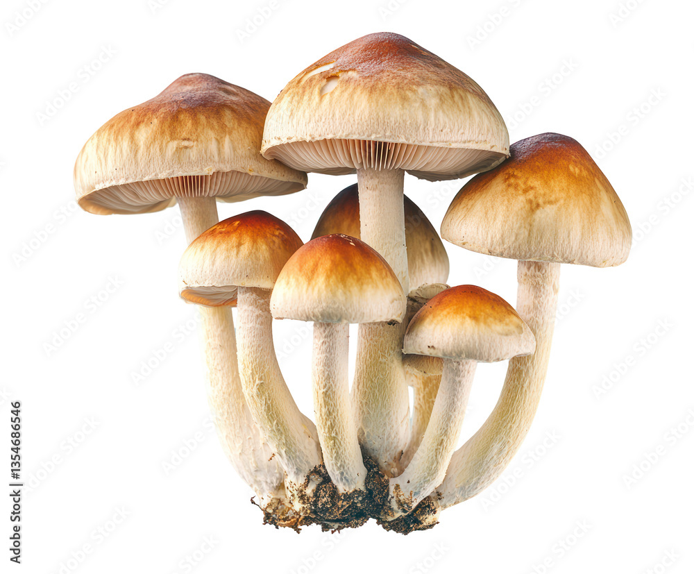 Cluster of Fungi Isolated for Science, Mycology, Education, or Culinary Uses Cluster of Fungi Isolated for Science, Mycology, Education, or Culinary Uses