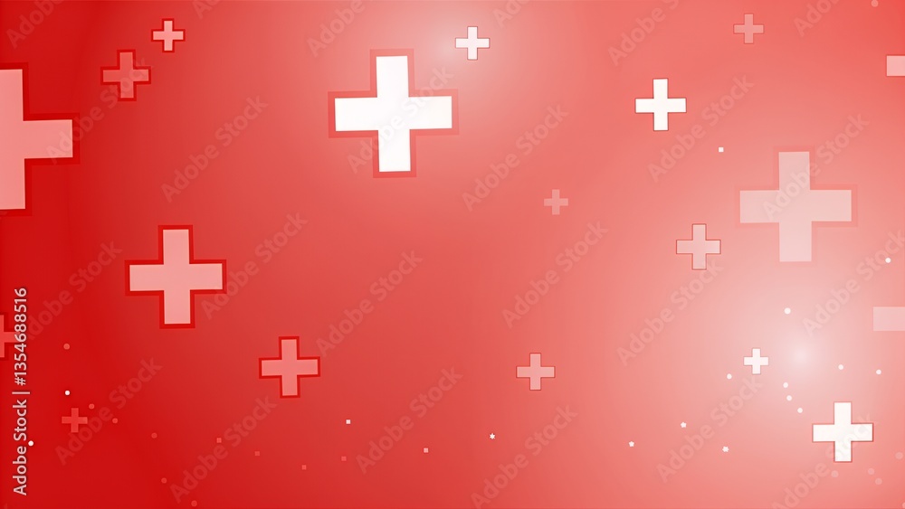 Obraz premium Red Medical Cross Background Healthcare Clinic Hospital Pharmacy