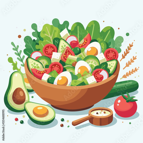 food, lunch, vegetable, salad, meal, tomato, lettuce, cobb, avocado, chicken, dinner, egg, green, keto, american, meat, chopped, cuisine, bacon, diet, plate, fresh, healthy, gourmet, leaf, cobb salad,