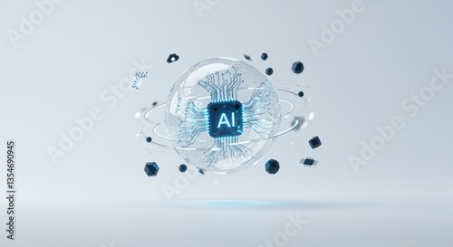 
Minimal AI technology background with clean lines and subtle digital elements, representing futuristic innovation and smart systems