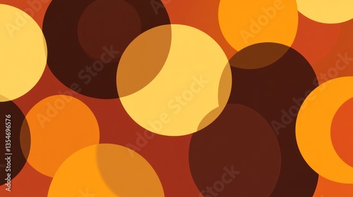 Abstract background with overlapping circles in warm colors.