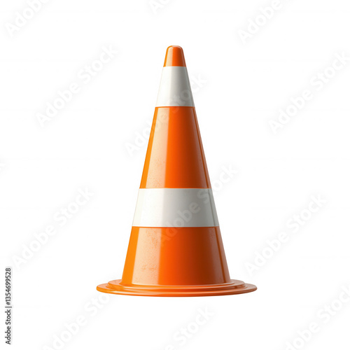 Traffic safety action orange traffic cone in urban environment static image city viewpoint safety awareness concept on transparent background