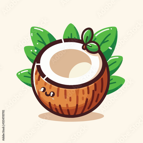 coconut, exotic, tropical, palm, isolated, food, background, fresh, leaf, cut, half, brown, coco, nature, nut, healthy, natural, fruit, white, ingredient, diet, piece, milk, shell, break, green, organ